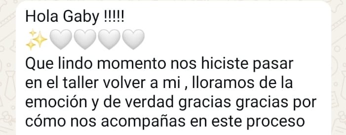 Testimonio Taller Volver a Mí