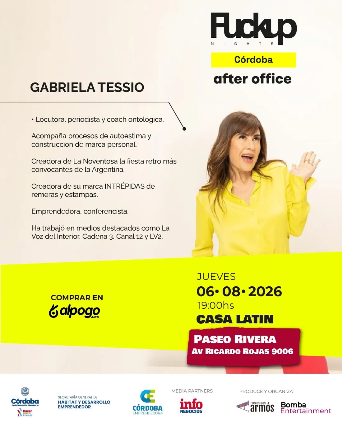 Gabriela Tessio: locutora, periodista y coach ontológica — FuckUp Nights Córdoba